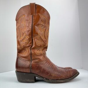 Vintage Cowtown size 10.5D Men’s Brown Lizard Skin Leather Cowboy Western Boots